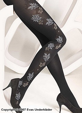 Tights with light flowers